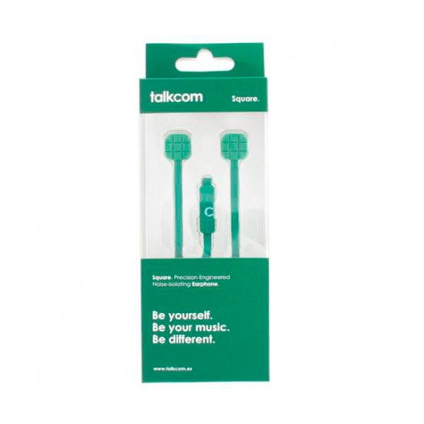 Talkcom square verde auriculares con micrófono