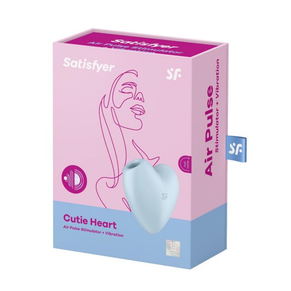 Satisfyer cutie heart estimulador y vibrador de aire azul 1un